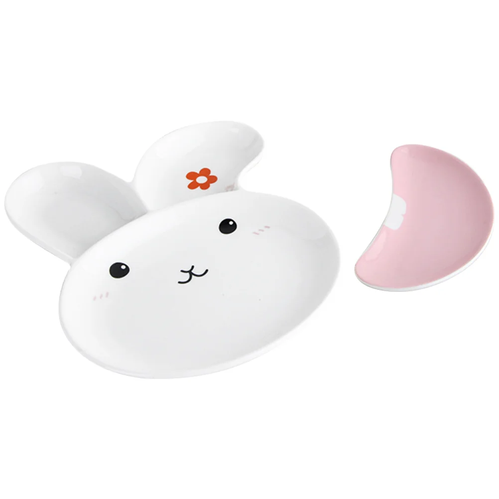 

1 Set of Divided Food Plate Ceramic Separated Plate Multi-grids Food Tray