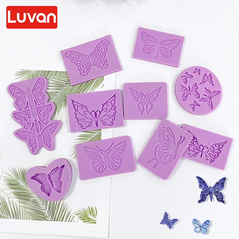 

11pcs Silicone Butterfly Fondant Molds Sugarcraft Moulds Wedding Cake Decorating Pastry Resin Chocolate Baking Tools DIY Epoxy