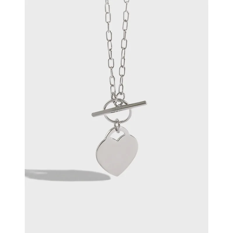 

Корейская версия S925 Стерлинговое Серебро простая INS ветер любовь бирка цепочка ожерелье украшение цепочка Студенческая женщина серебряные...