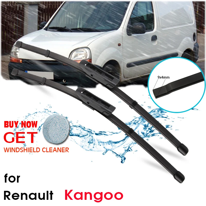 Фото Щетки стеклоочистителя BROSHOO из натурального каучука для Renault Kangoo 1 и 2, модели 1997-2015 годов, подходят для стандартного крепления/крепления типа «байонет». №1