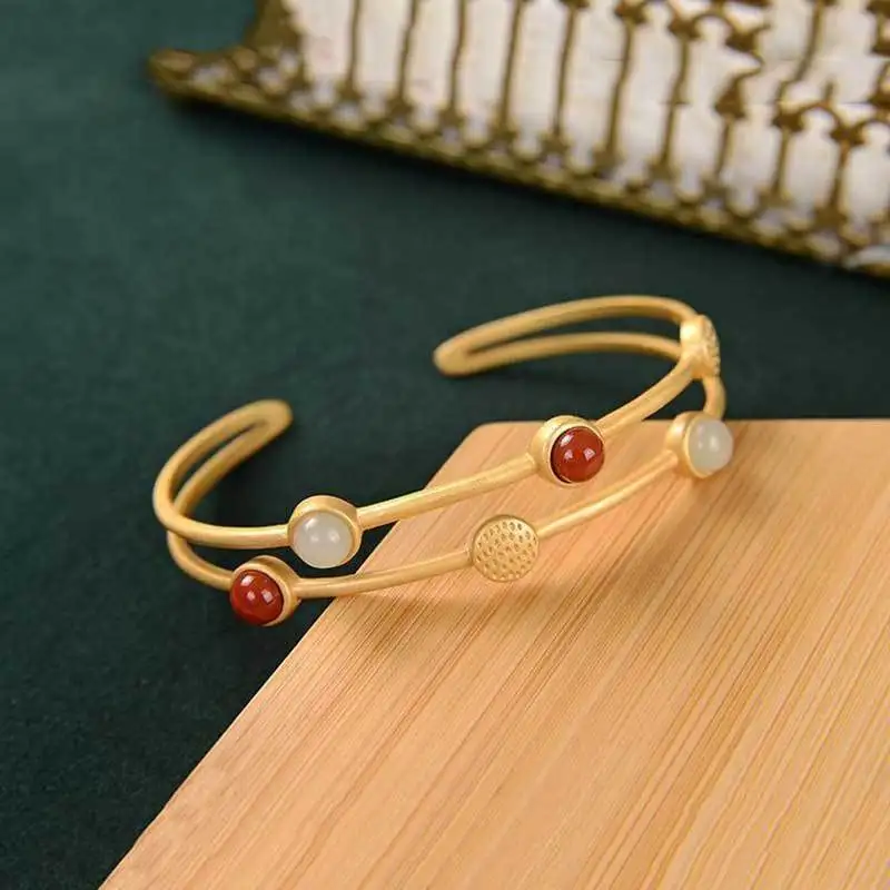 

Original S925 Sterling Silver Fashion Simple Temperament Ladies Internet Celebrity Dream Girl Matching Bangle Bracelet