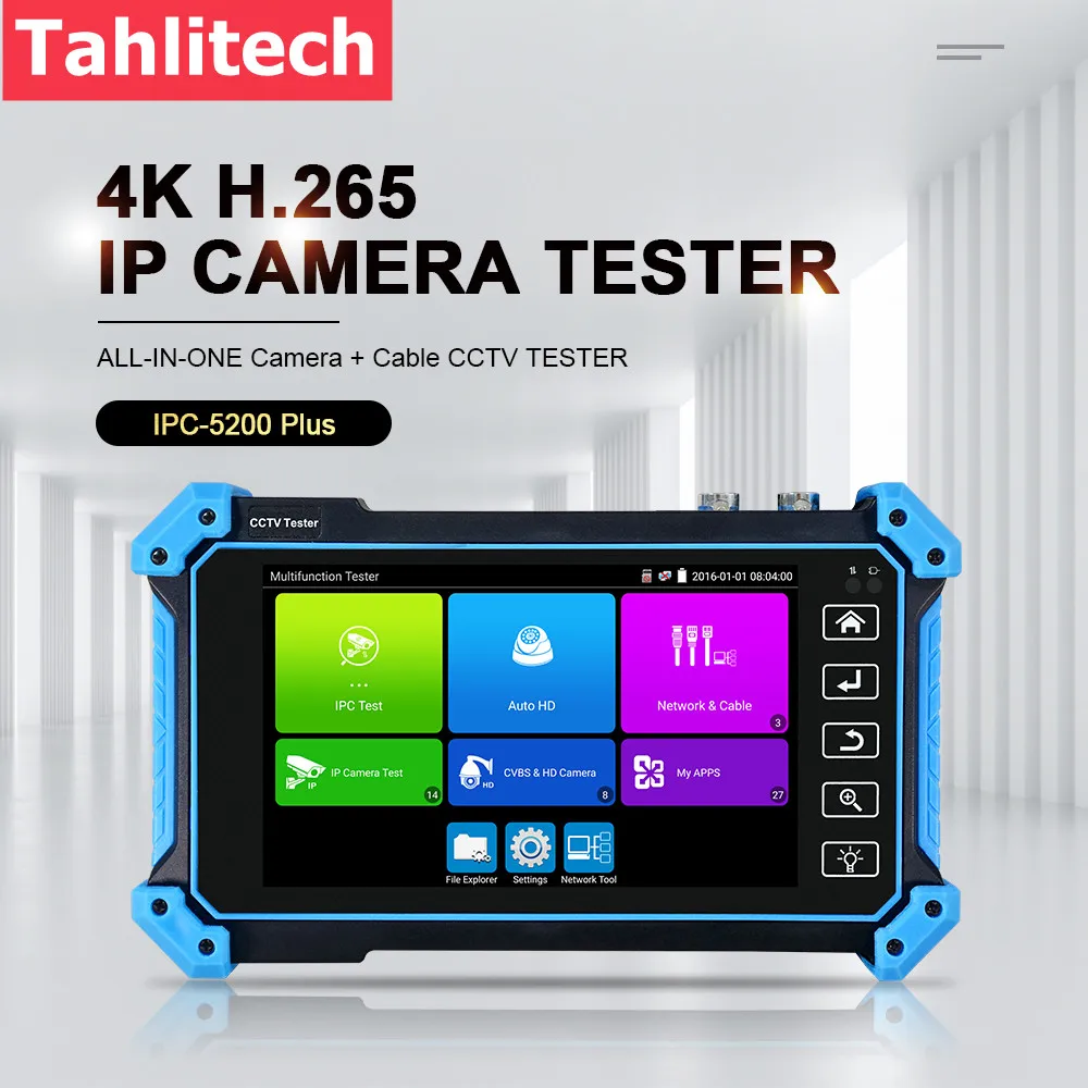 Тестер 4K CCTV IPC AHD CVI TV SDI камеры 5.4 IPC-5200C Plus PTZ VGA HDMI Входной кабель Tracer