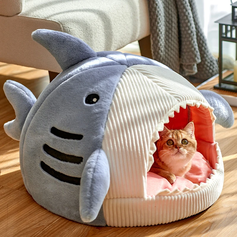 

Semi-Enclosed Cat Bed Kittens Cave Cushion Puppy Nest Dog Pillow Mat Portable Kennel For Cat House Pet Basket Tent Pets Supplies