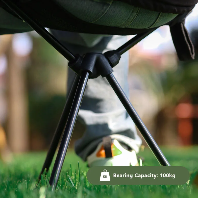 Портативный складной стул для кемпинга с подставкой ног