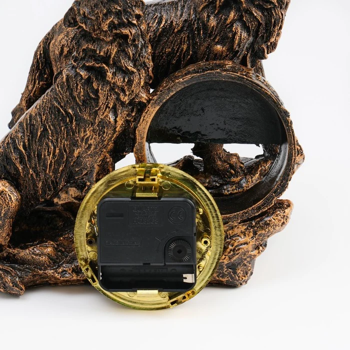 Часы настольные каминные Волки дискретный ход d=9 см 23 х 11 7855093 | Дом и сад