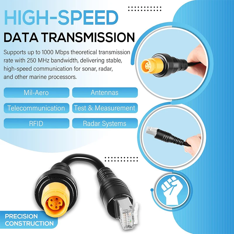 Фото 000-11246-001 Кабель-адаптер Ethernet с 5-контактным разъемом на RJ45, кабель-переходник RJ45 на 5-контактный разъем, для дисплеев Simrad NSO evo2 и Zeus2 №3