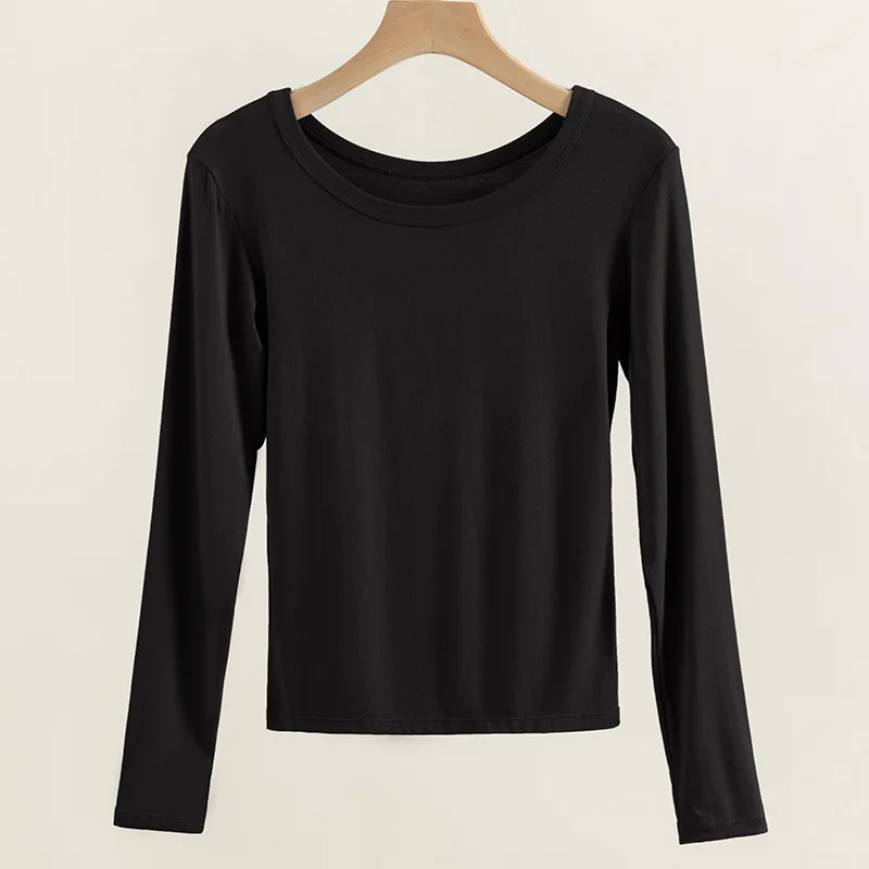 1 шт. женская осенняя футболка с длинными рукавами тонкое термобелье топ больших