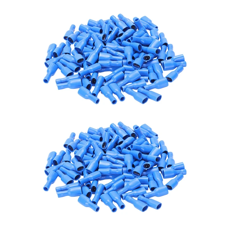 

16-14AWG 10A Blue Female Spade Crimp Insulated Wire Terminal 200 Pcs