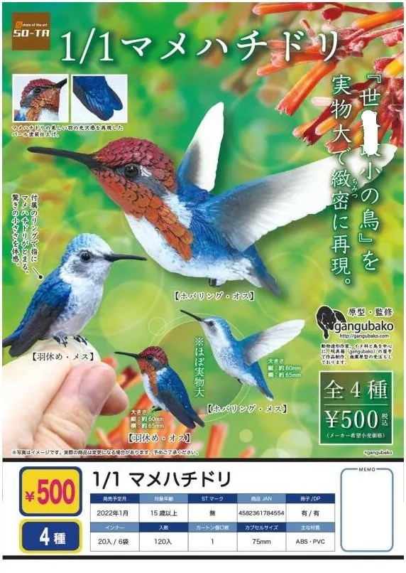 

SO-TA Little Bird Hummingbird Model Gashapon Toy Gacha Table Ornaments Figure Collectible 1:1 Scale