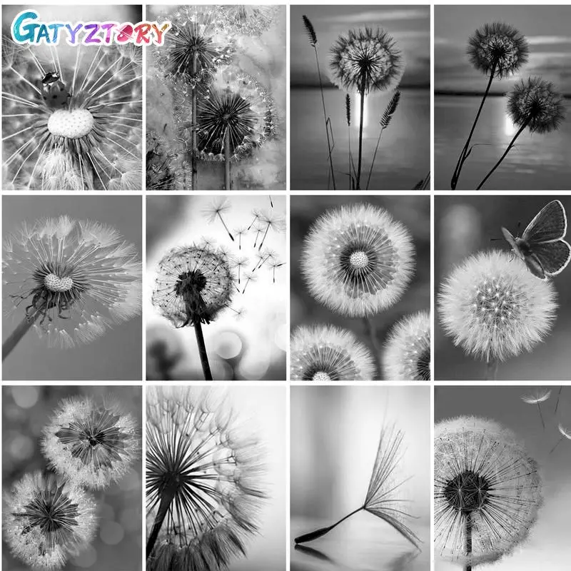 

GATYZTORY Paint By Number Flower Hand Painted Painting Art Gift DIY Pictures By Numbers Dandelion Kits Drawing On Canvas Home De