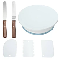 cake turntable stand cake decoration accessories set diy cream spatula scraper round cake table kitchen cake pastry baking tools