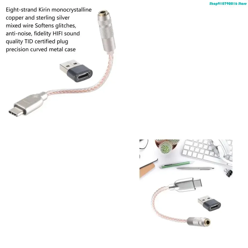 Фото 76HD Звуковой адаптер USB C на 3,5 мм USB C Адаптер для наушников 32 бит 384 кГц CX31993 ЦАП №3