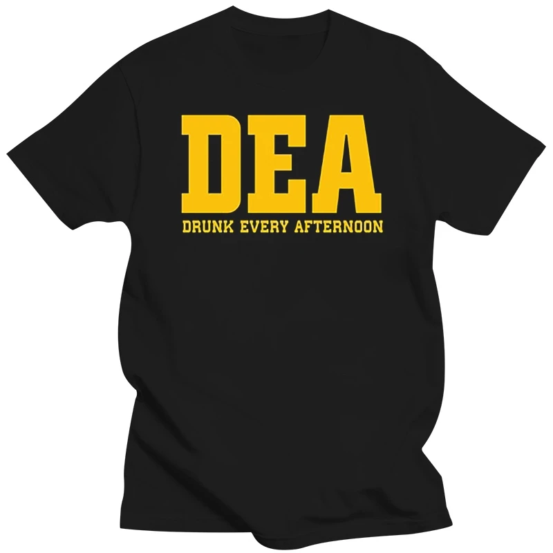 

DEA Drunk Every Afternoon Funny T-Shirt Men Short Sleeve Cotton T Shirt Mens Summer Style Fashion Top Tee OZ-119