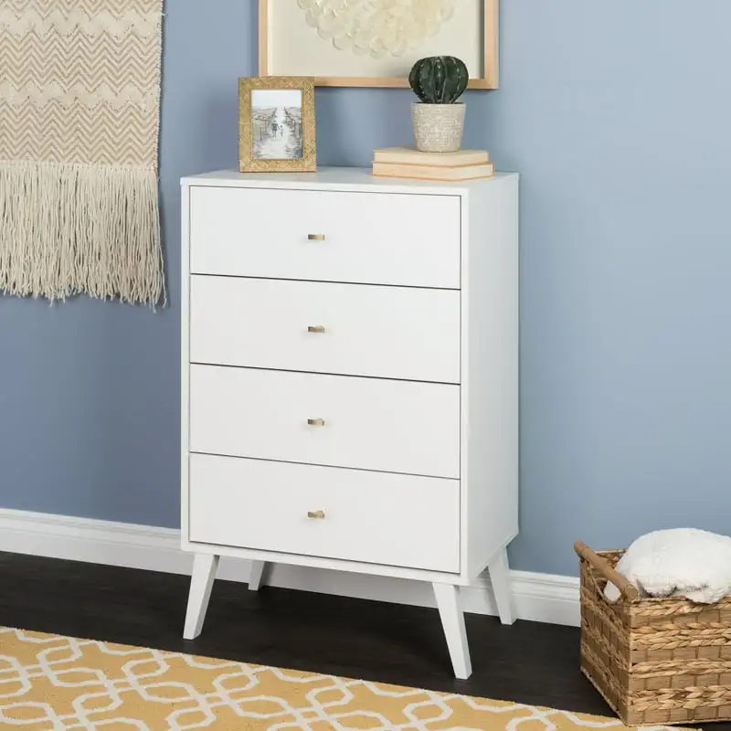 

4-Drawer Vertical Chest, White