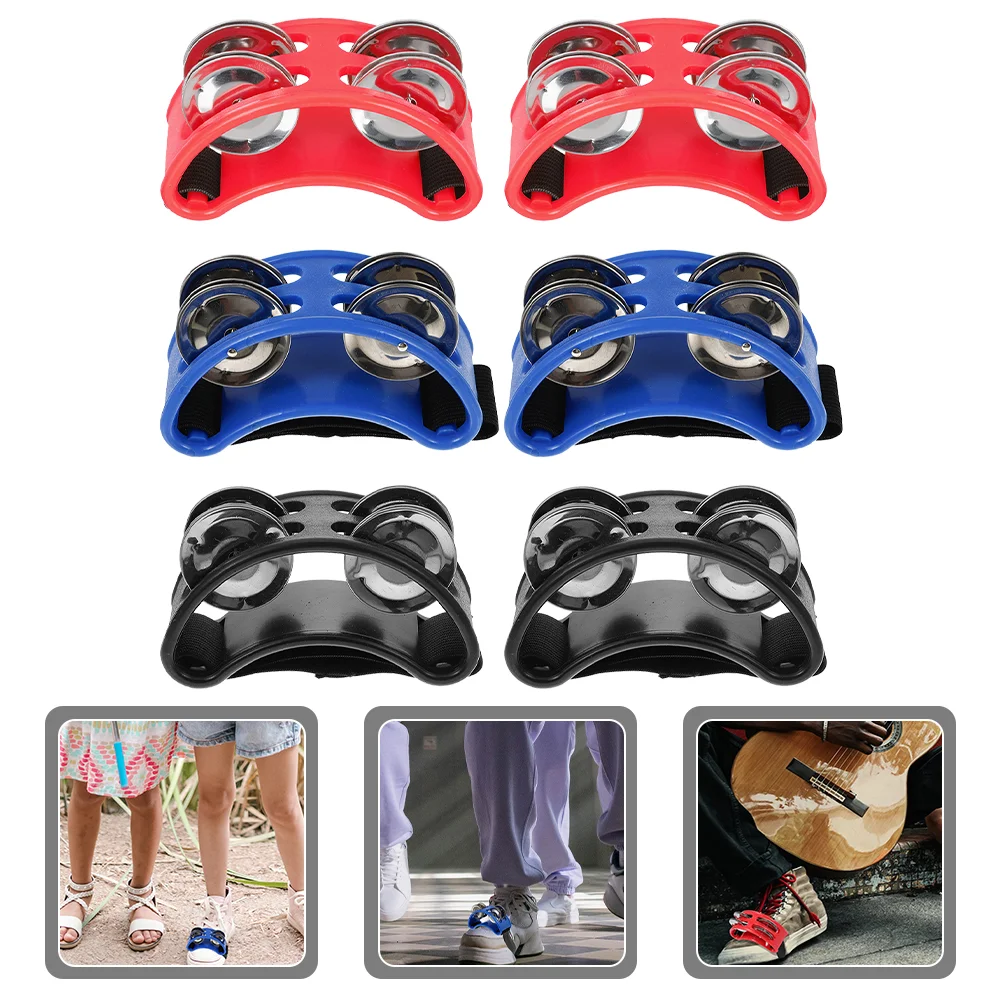 

6 Pcs Music Foot Child Tambourines Adults Cajon Bag Backpack Nylon Pedal Instrument