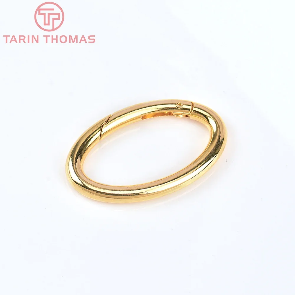 (5742) 2 шт. 29 5x48 мм 24-каратного золота латунная овальная застежка-лобстер высокое