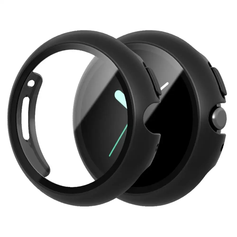 Защитный Чехол Для Google Pixel Watch 2 Ремешок Из Закаленного Стекла С Искусственным