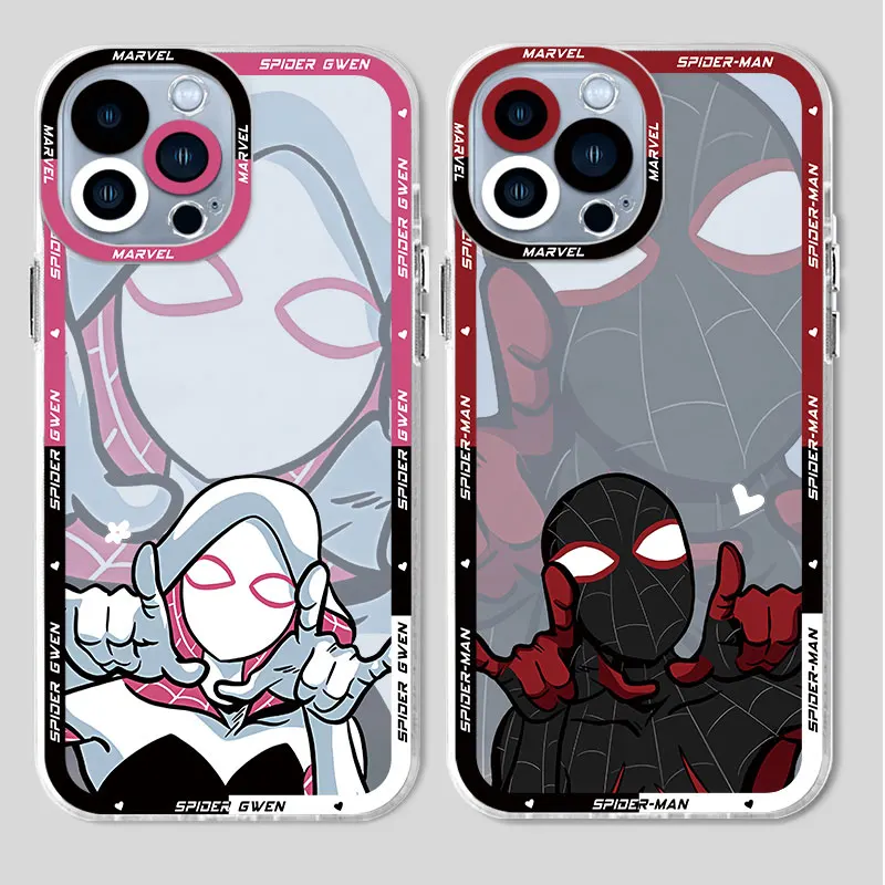 Прозрачный силиконовый чехол из ТПУ для телефона с героями мультфильмов Marvel