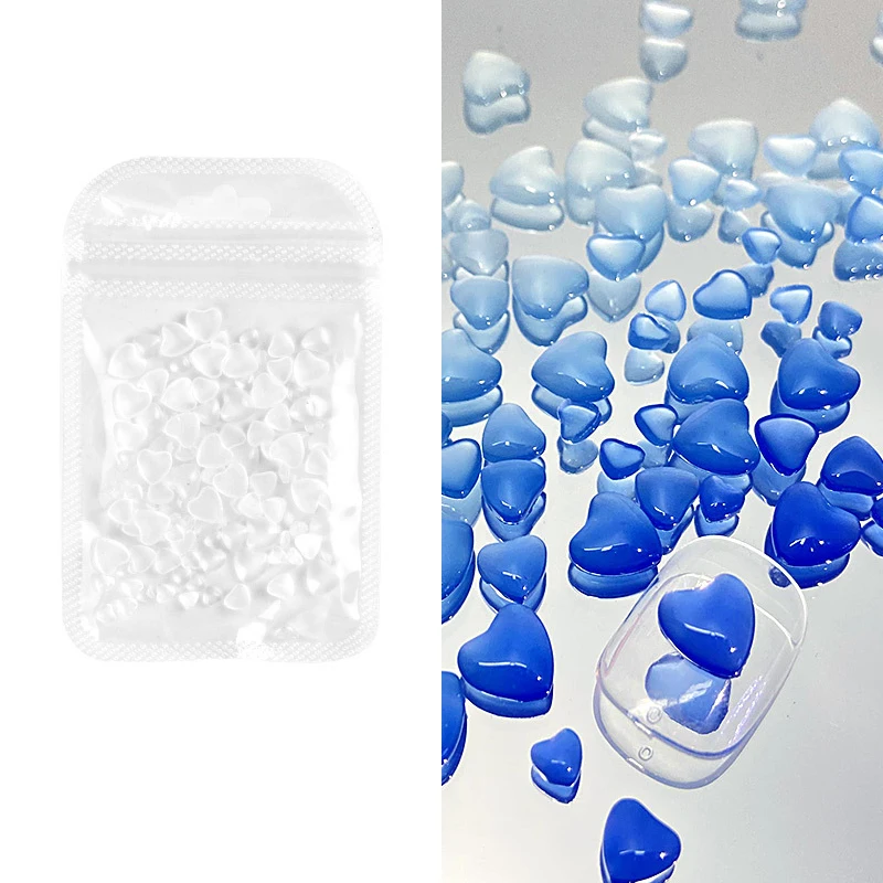 

90Pcs Nail Art Jewelry UV Light Color Change 3D Cute Transparent Peach Heart Charms Manicure Decoration Accessories