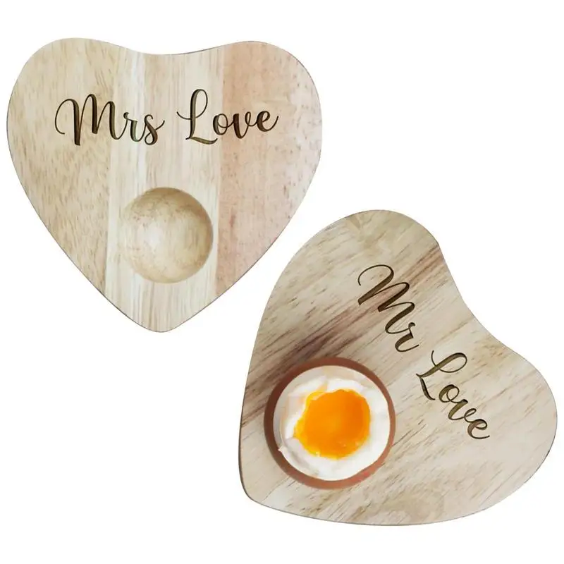 

Egg Platter Wooden Egg Display Holder Container Carrier Tray Heart Shaped Romantic Egg Serving Platter for Anniversary Wedding