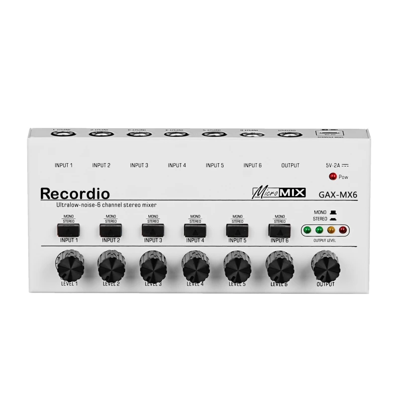 

Ultra Compact Audio Mixer KTV Karaok 6 Channel Professional Stereo Sound Mixer Ultra LowNoise 6 Channel Audio Mixer