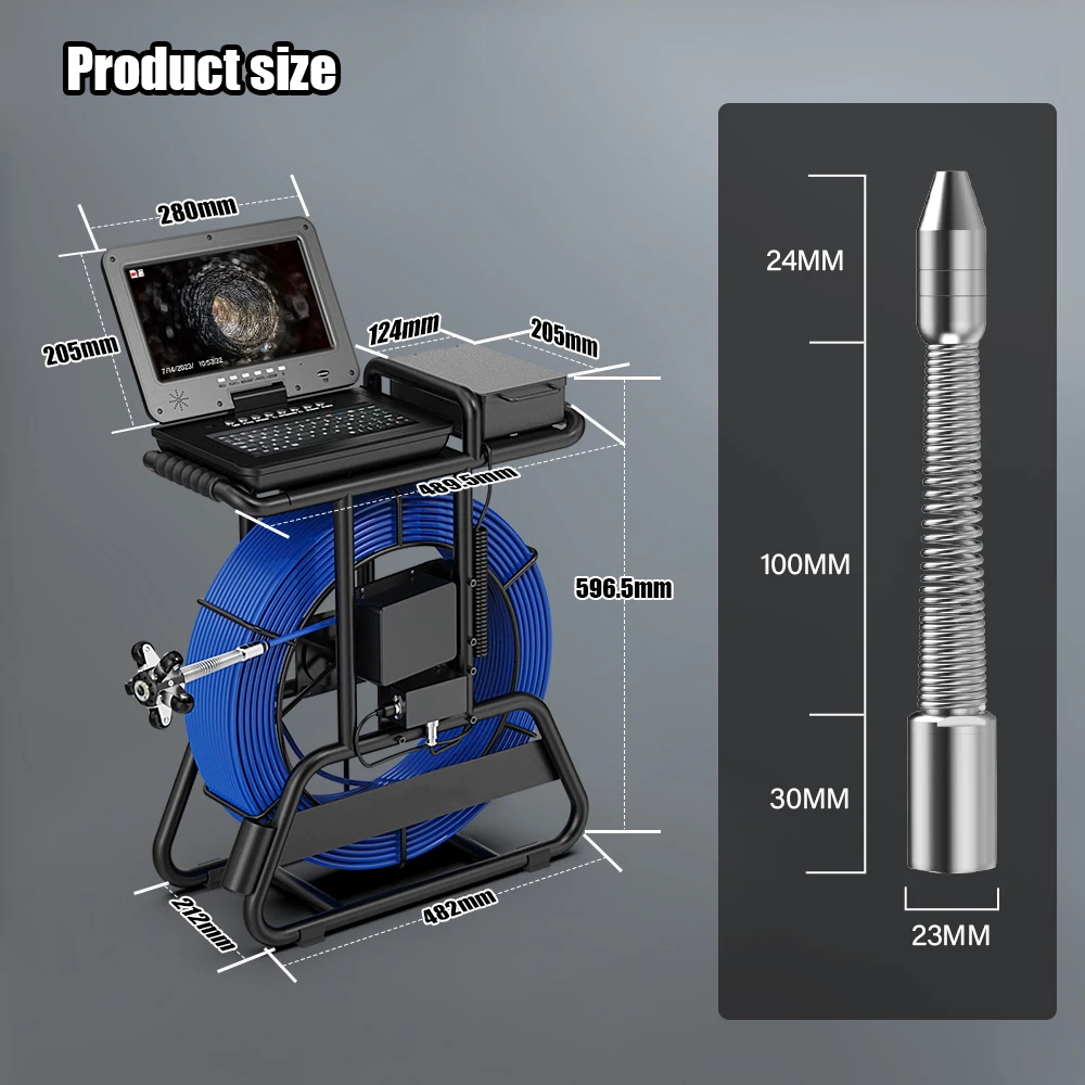 Камера для обследования канализационной трубы 100 м 10-дюймовый экран IPS 1080P и