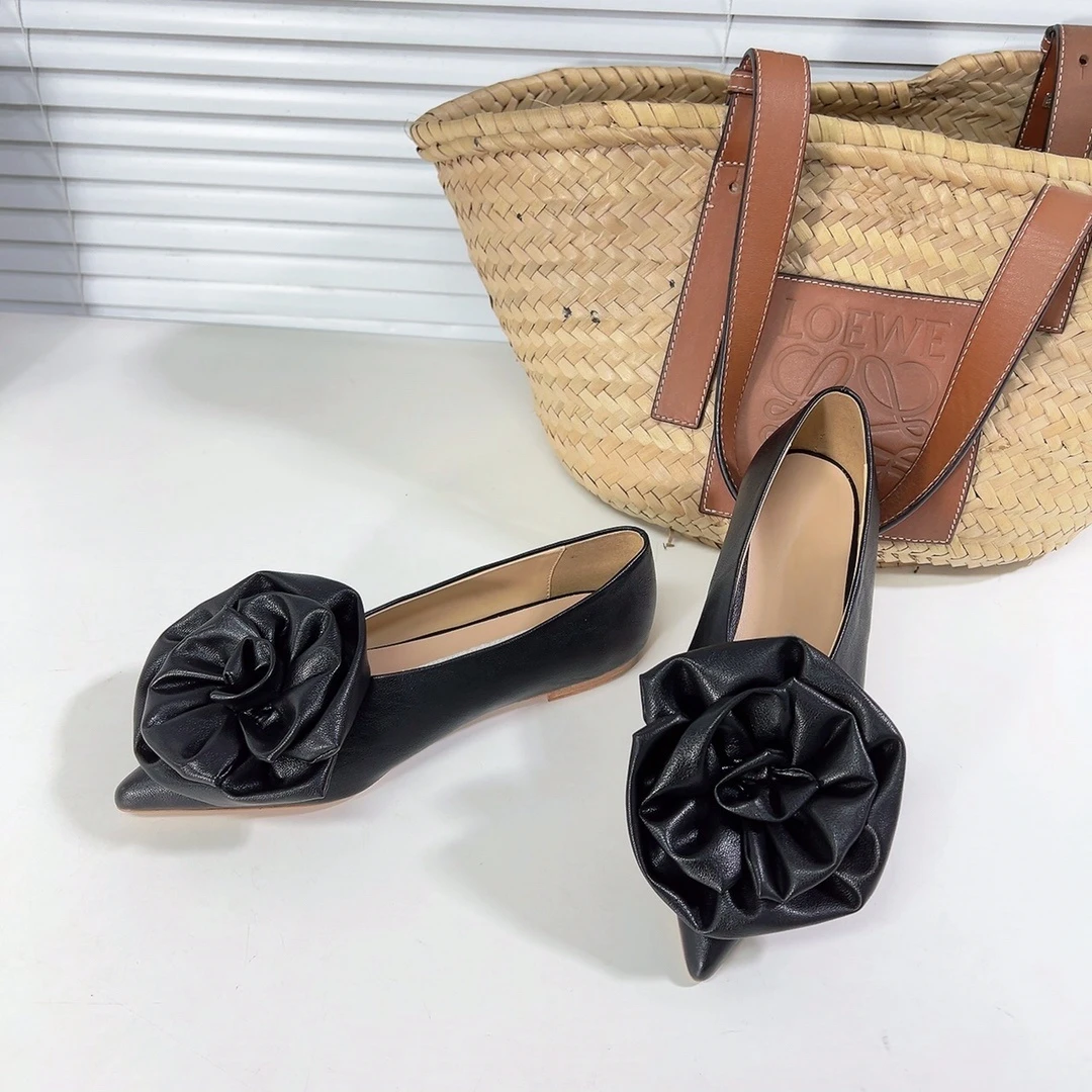 2024 Весна и осень Новое корейское издание Маленькие туфли с острым носком на