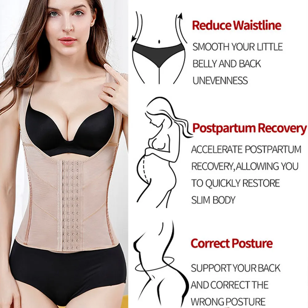 Corset Top Slimming Girdle Woman Belly Sheath Postpartum Recovery Shapewear Waist Body Shaper Underwear Posture Correction Vest