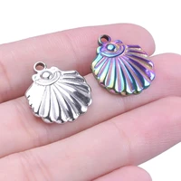5pcslot shell pendant jewelry making stainless steel charms accessories diy craft for womens man necklace creation bijoux