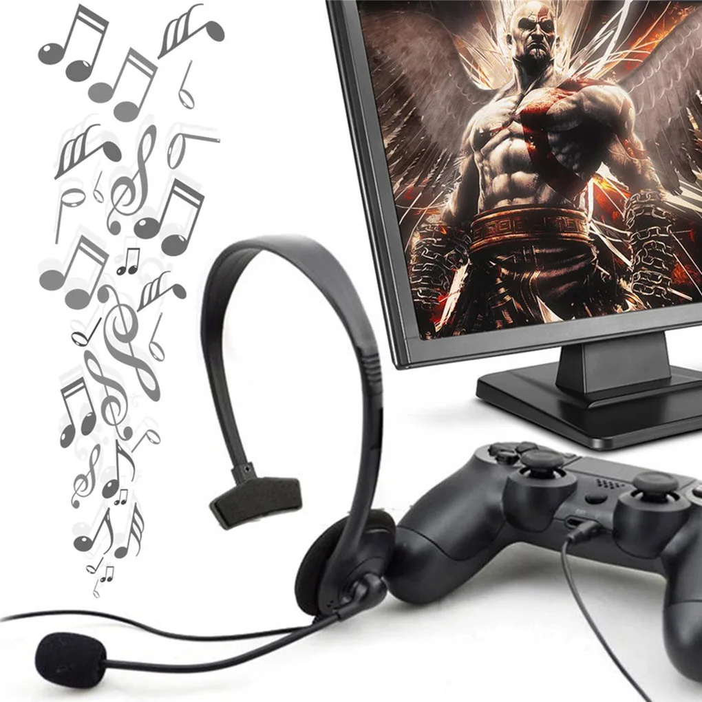 

3.5mm Wired Professional Single-sided Gaming On-Ear Headphones 1pc Monaural Earphones With Mic For Smartphone PC PS4