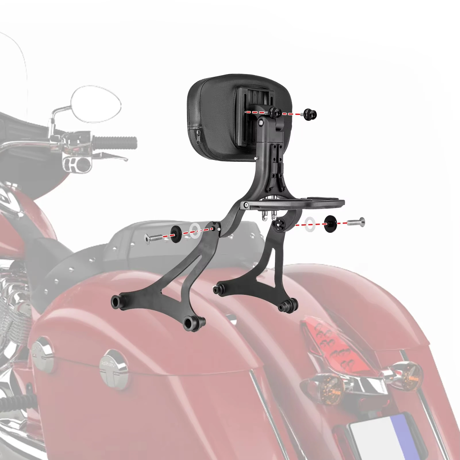 Регулируемая спинка Sissy Bar для Indian Chieftain Dark Horse Vintage Challenger Springfield Roadmaster Classic Elite 2014-2024 (art.: 3920d3dff684b) - 3920d3dff684b