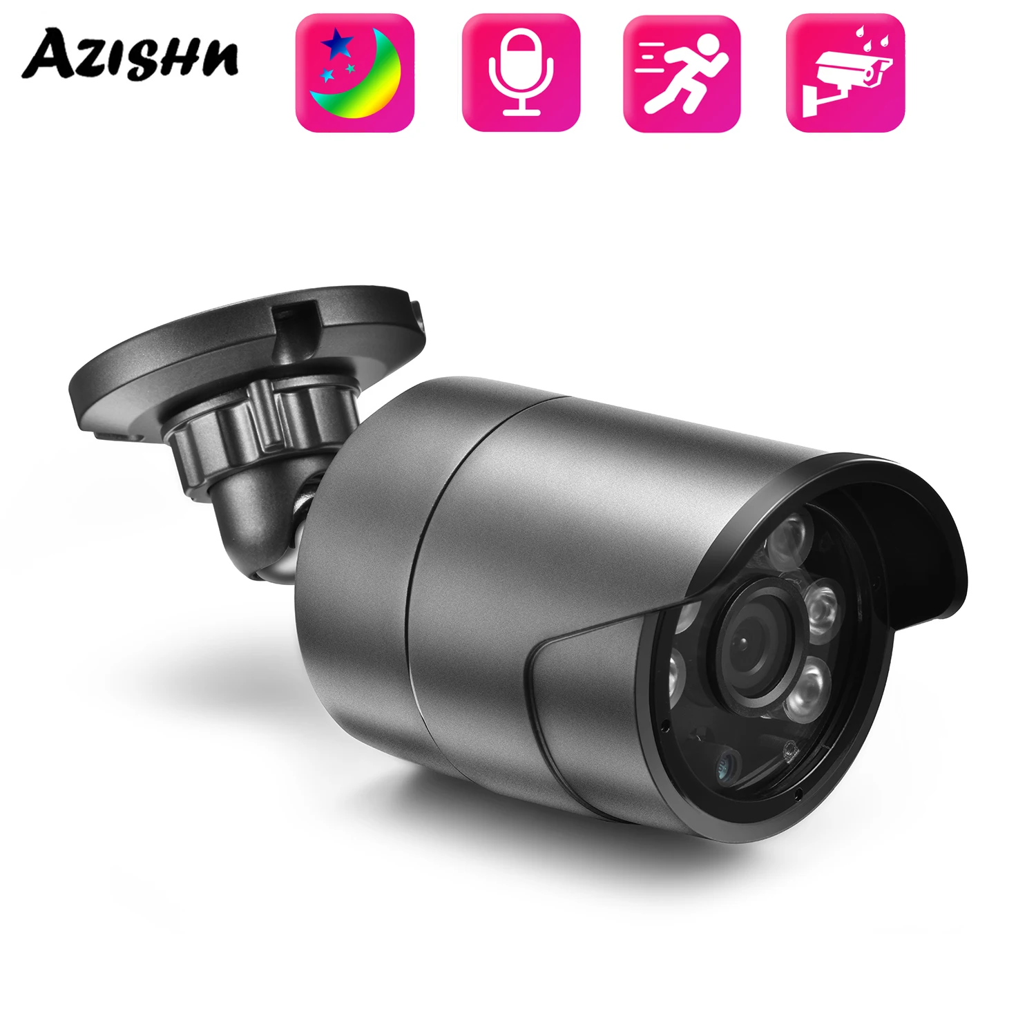 

AZISHN 8MPIP Camera Poe Security CCTV Camera Color Night Vision Dual Light Source Waterproof Home Camera