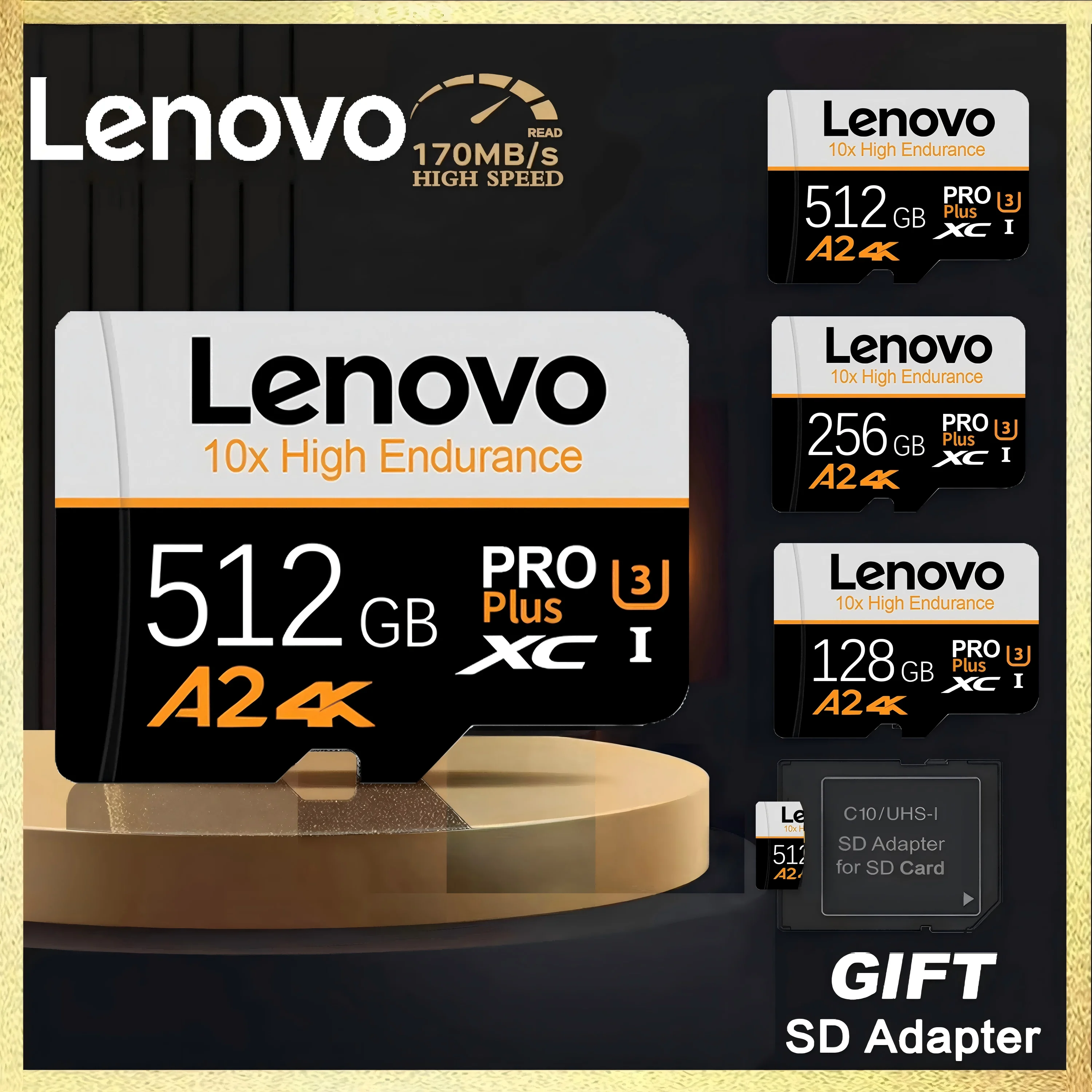Фото Коммерческие карты памяти Lenovo Micro TF SD (microSD) 512 ГБ, 128 ГБ, 64 ГБ, 32 ГБ V30 для видеорегистраторов, планшетов, телефонов №1