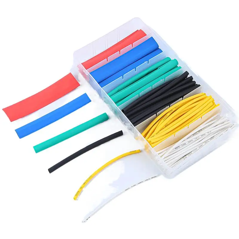 Фото Комплект термоусадочных трубок. Термостойкая изоляционная втулка для защиты проводов. Электрическое соединение, домашнее использование и прочные трубки. №3