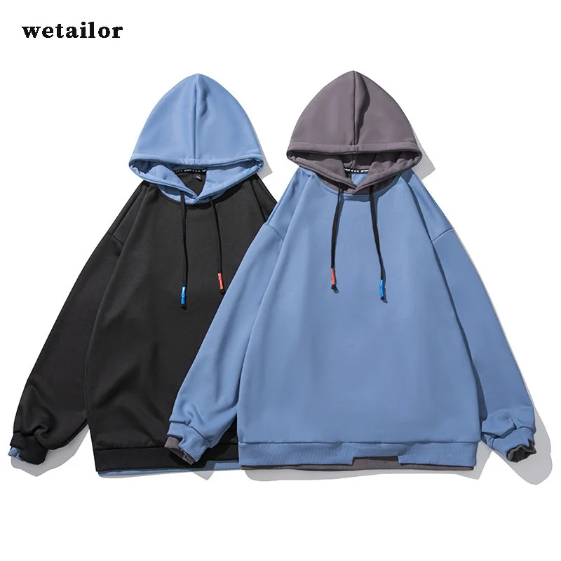 

Толстовка с капюшоном для мужчин и женщин, Модный уличный Свитшот двух цветов, с длинным рукавом, свободные худи, весна-осень