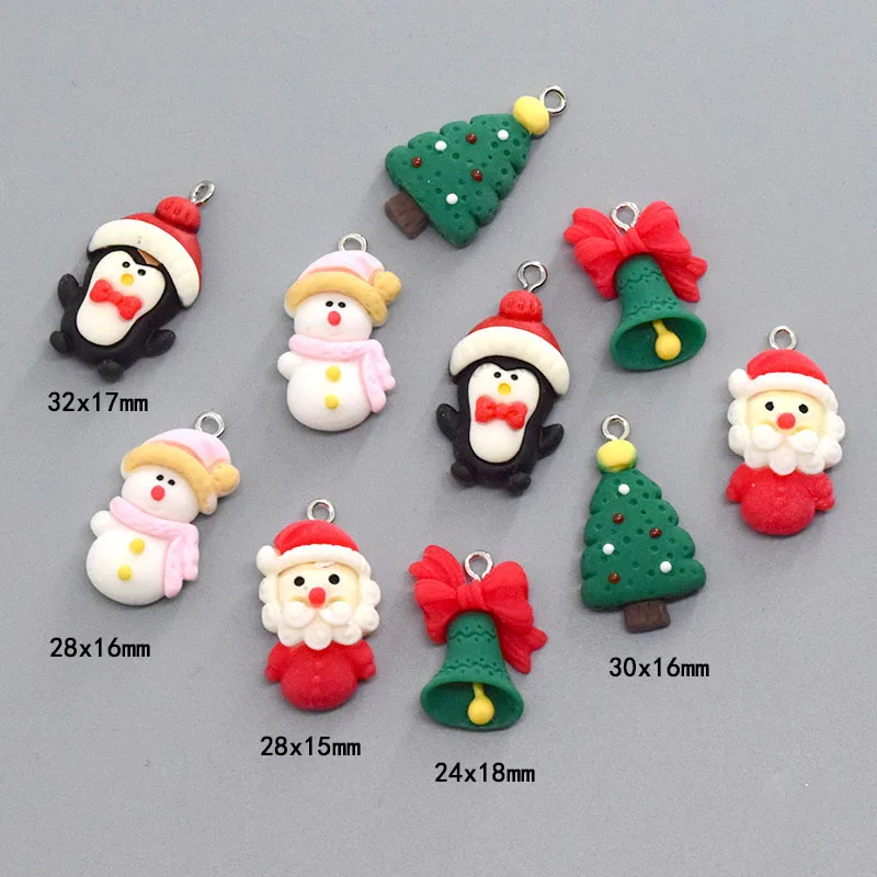 20 шт./партия Новогодние подвески в виде колокольчика пингвина снеговика