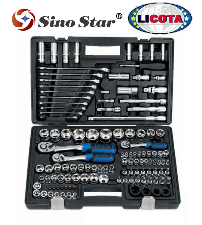 

ALK-8006FP Repair tool set LICOTA 120 PCS 1/4 " & 3/8 "&1/2 "DR. socket set, metric + S.A.E.) micro finished