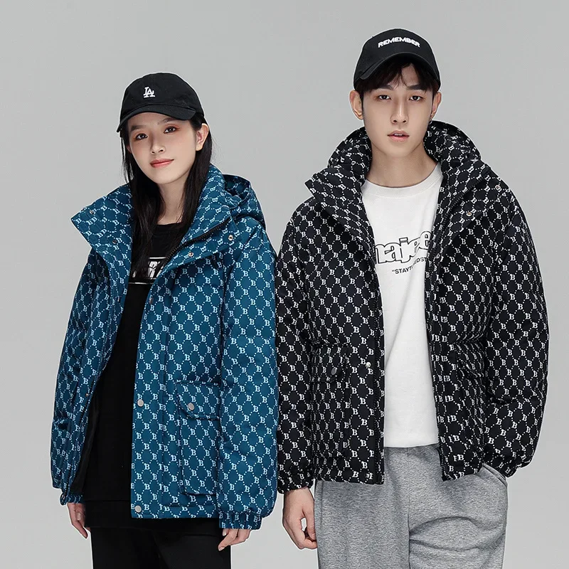 Зима 2023 новый парный пуховик винтажный модный повседневный уличный теплый