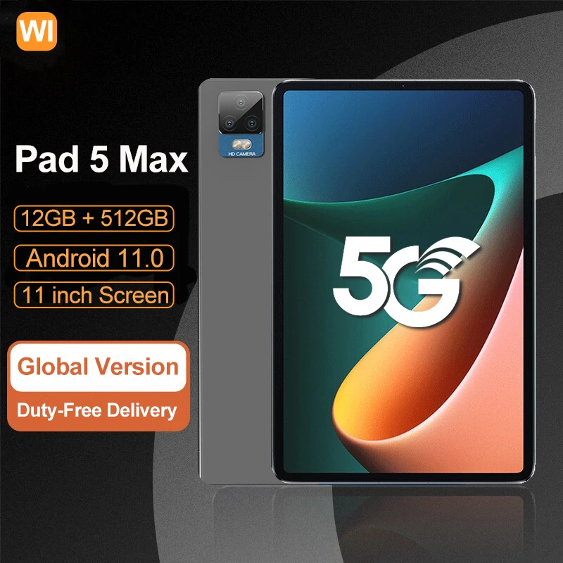 2022 Оригинальный планшет 5 дюймов Android 12 Гб 512 ГБ телефон с экраном 11 Восьмиядерный