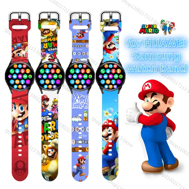 

Super Mario Luigi Strap For Huawei watch 2Pro GT/GT2 Samsung galaxy watch/active2/gear sport/s3 Sz classic Watchband 20mm 22mm