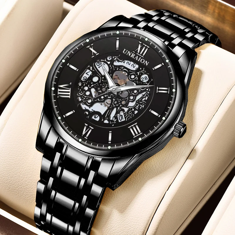 

[Official genuine] Full automatic watch Men's hollow quartz watch Calendar waterproof luminous men's business