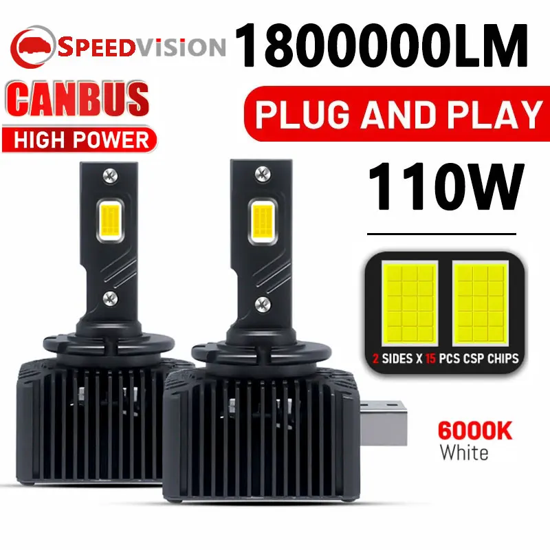D1S светодиодный фары HID D3S D2S D4S D5S D8S Canbus Bulb 180000LM 110W D1R D2R D3R D4R CSP Chip 6000K Plug &amp Play