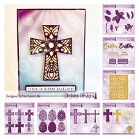 2022 easterbeautiful cross egg %e2%80%8bmetal cutting dies and hot foil scrapbooking diy decoration craft embossing