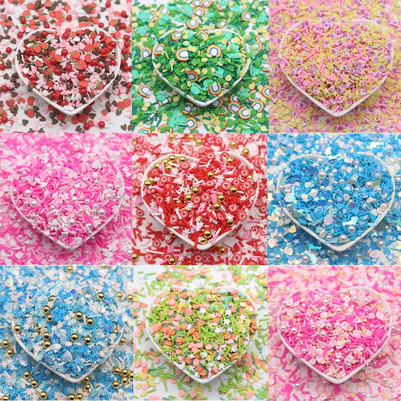 100 г/лот милая головка Микки сердца кролик мороженое глина ломтики искусственный жемчуг смешанные принадлежности слайм ремесла наполнение