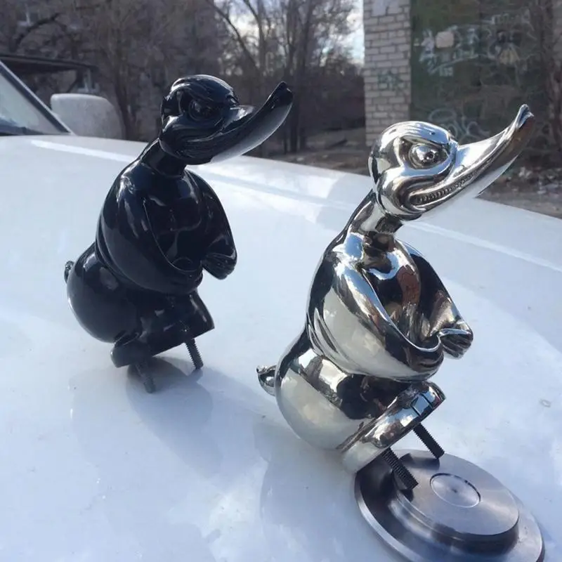 

Sliver Or Black Car Decoration Angry Duck Car Hood Ornament Strong Duck Curiosity Car Motorcycle Decoration Ornaments