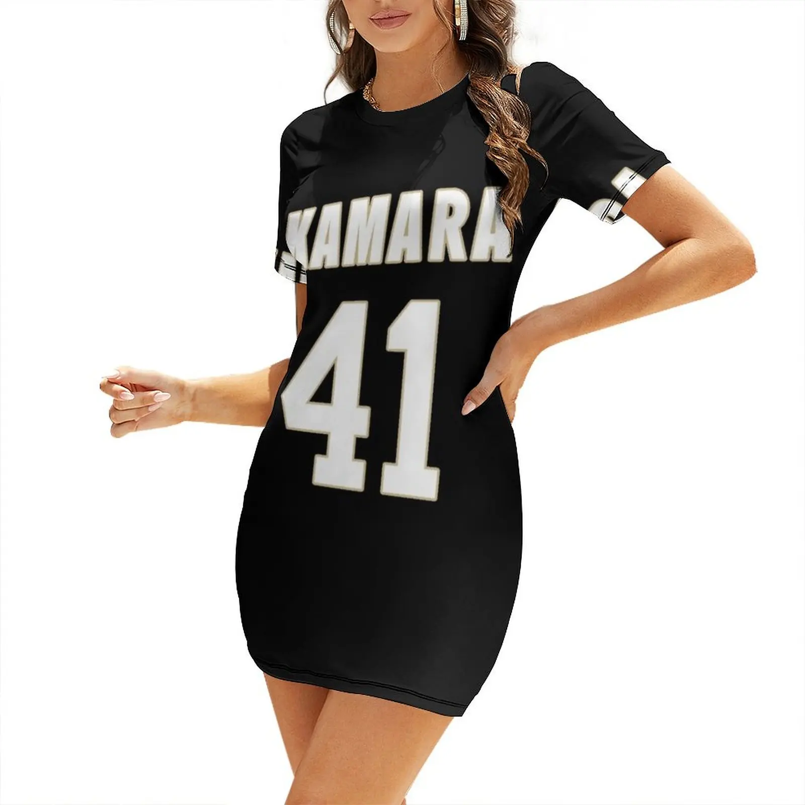 Платье KAMARA 41 с коротким рукавом женская одежда Трендовое длинное платье для