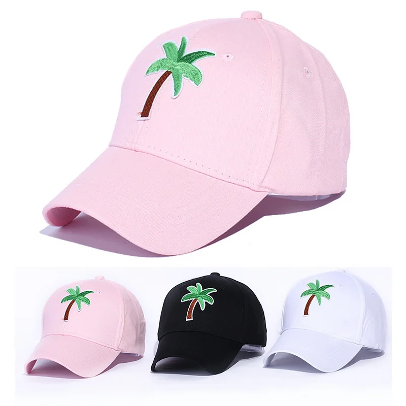 

2022 Fashion Cap Women Men Summer Spring Cotton Caps Women Coconut Tree Solid Adult Baseball Cap Snapback Women Cap