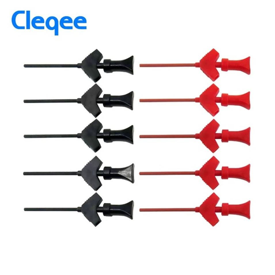 

Cleqee P5003 10Pcs mini grabber SMD IC test hook clip jumper probe Logic Analyzer Testing Accessories