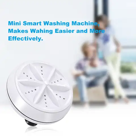 Мини-ультразвуковая стиральная машина для путешествий, портативная турбо-стиральная машина с питанием от USB для удаления грязи, стиральная ...