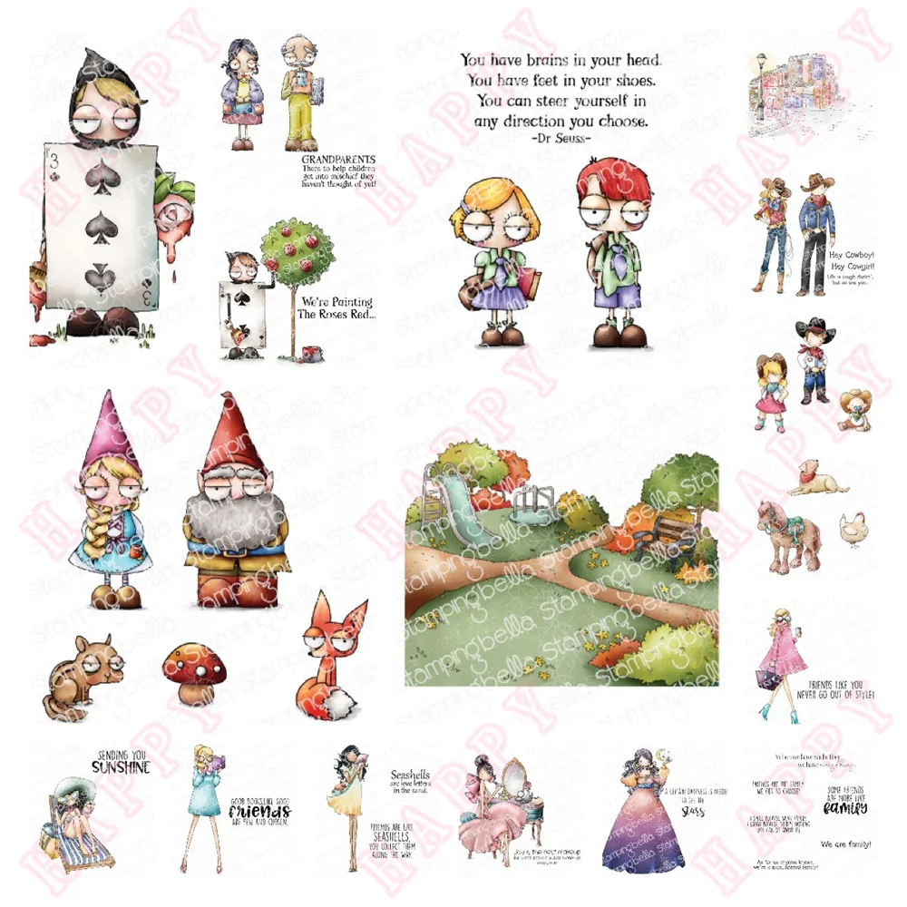 

Uptown People And Animals Metal Cutting Dies And Clear Stamps For Diy Photo Album Handmade Paper Card Decoration Embossing Mould